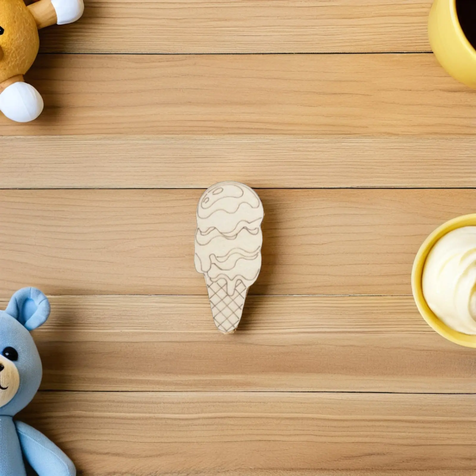 16pcs Wooden Ice Cream DIY Unfinished Cutouts for Painting, Summer Craft Kits & Kids Art Projects