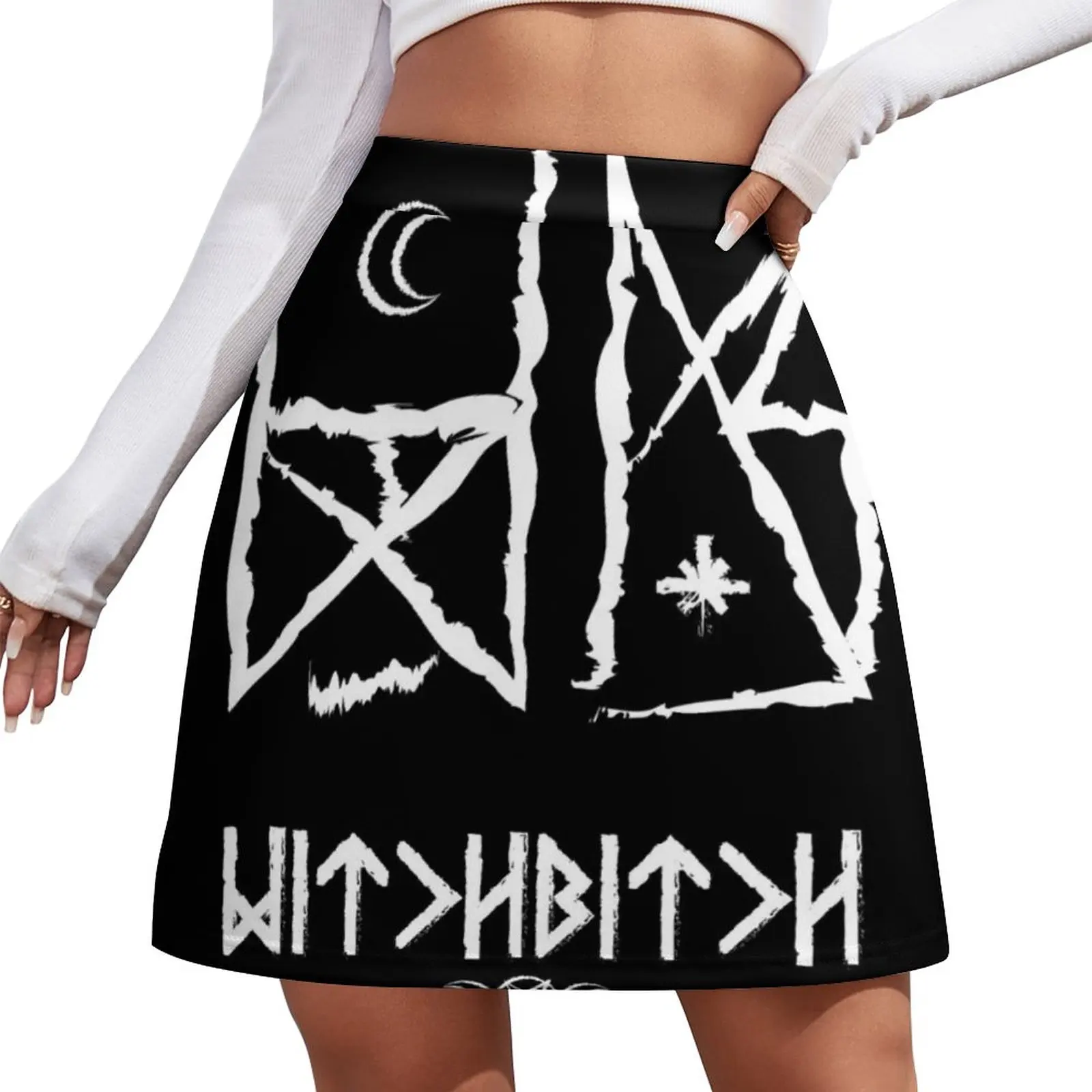 

Witch B*tch Rune Logo Mini Skirt 90s vintage clothes girls skirt Women skirt