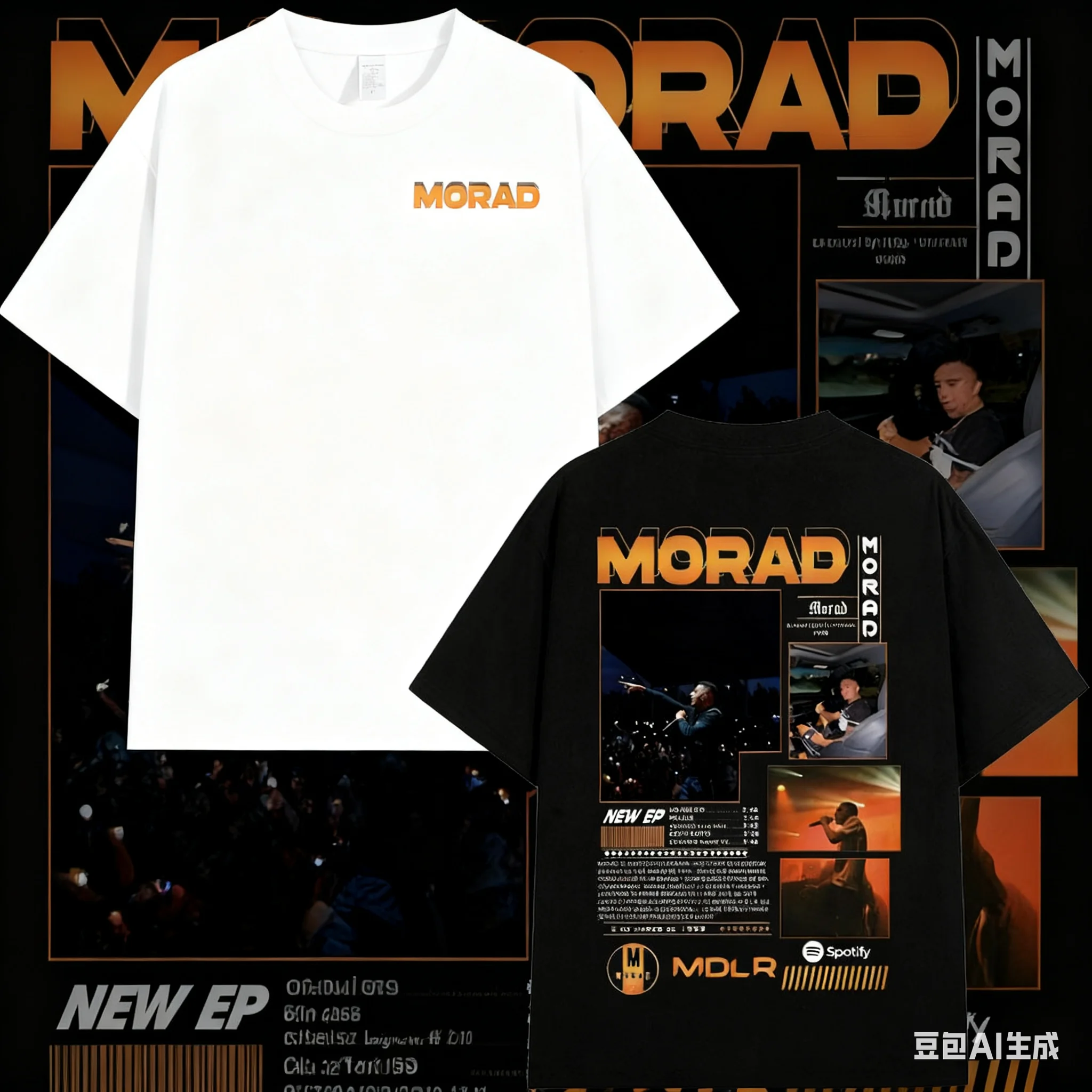 

Rapper Morad M.D.L.R Album Graphic T Shirt Men Women Fashion Hip Hop Vintage 100% Cotton Printed T-shirt Y2K.