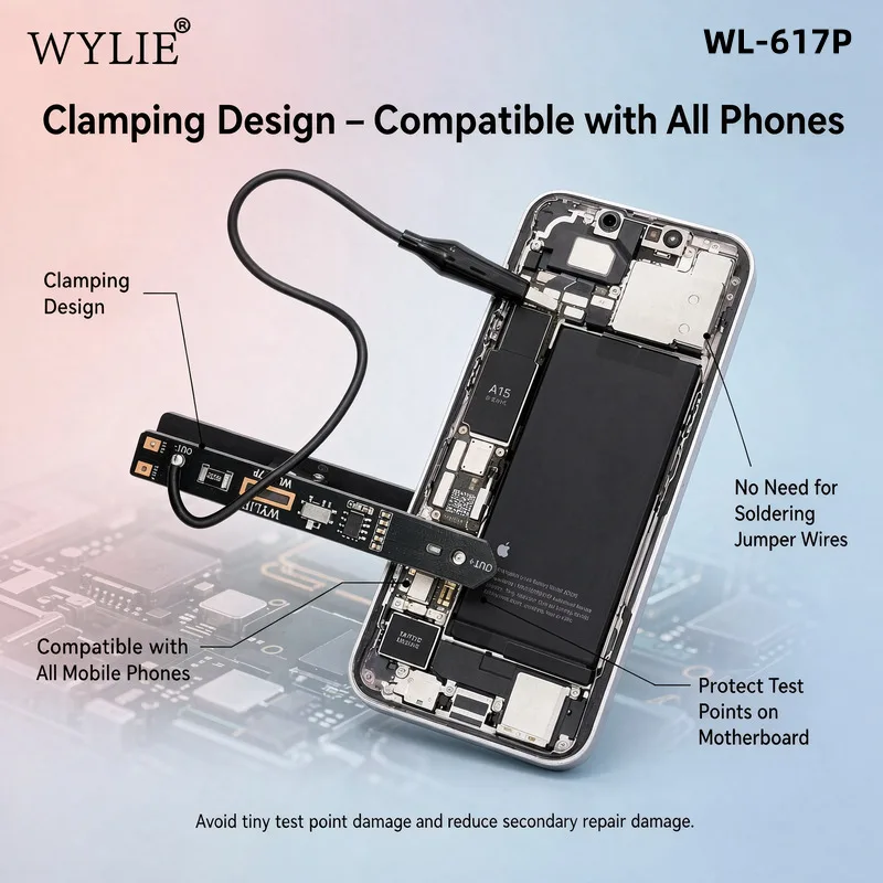 Power On Clip Phone Motherboard Repair Boot Cable Current Testing for iPhone Android Short Circuit Fault Smart Fast Test Tools