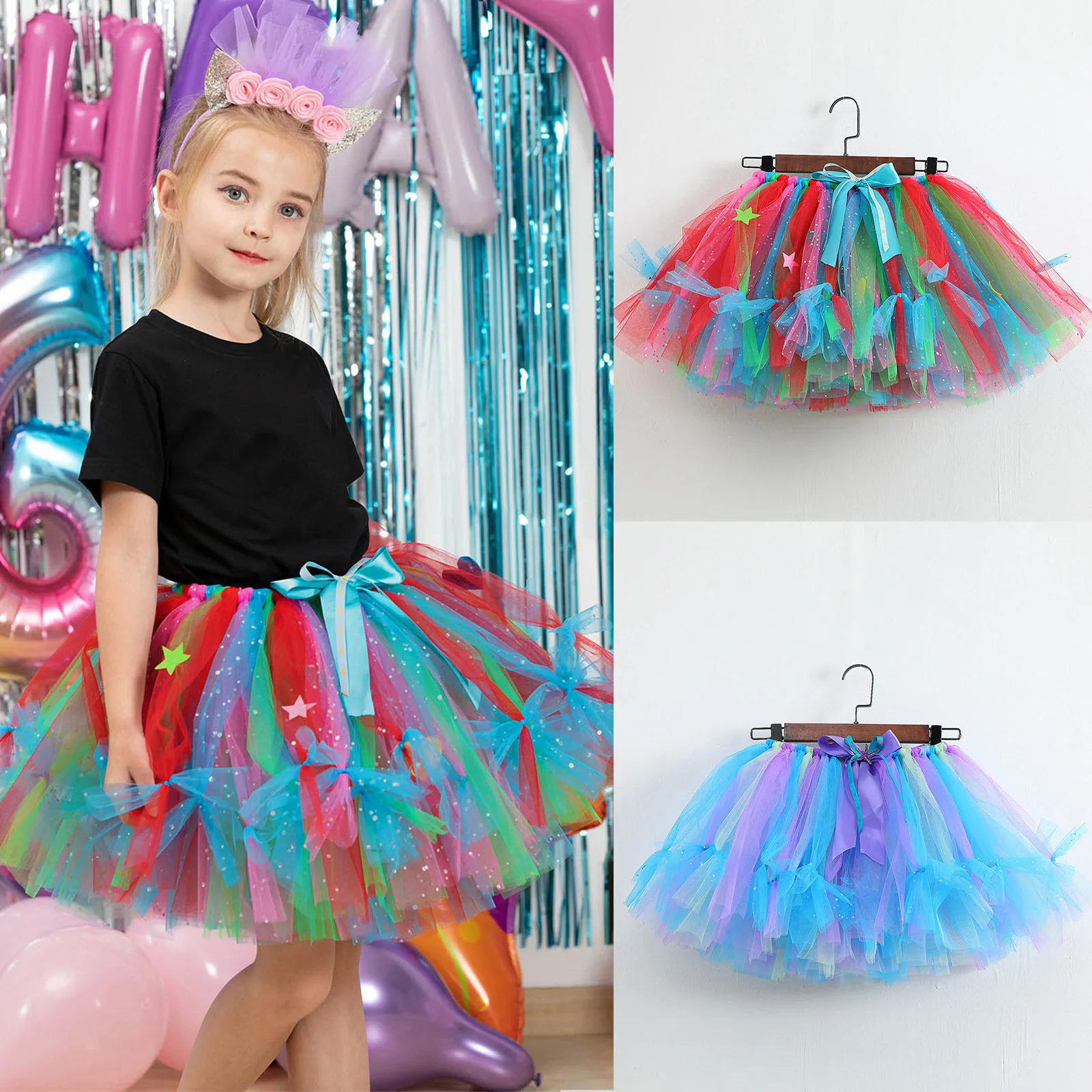 Carnival Kids Girls Holiday Party Ballet Skirts Costume Birthday Party Princess Tulle Dance Skirt Summer Kids Chic Costume Wear