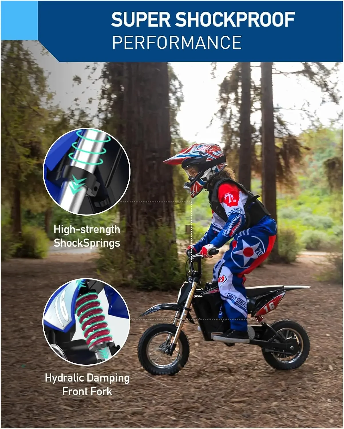 Electric Dirt Bike,300W Electric Motorcycle - Up to 15.5MPH & 13.7 Miles Long-Range,3-Speed Modes Motorcycle for Kids Ages 3-10