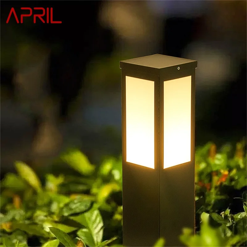 

·APRIL Solar Lawn Light Outdoor LED Waterproof Modern Garden Lamp Home Decorative For Villa Duplex Park