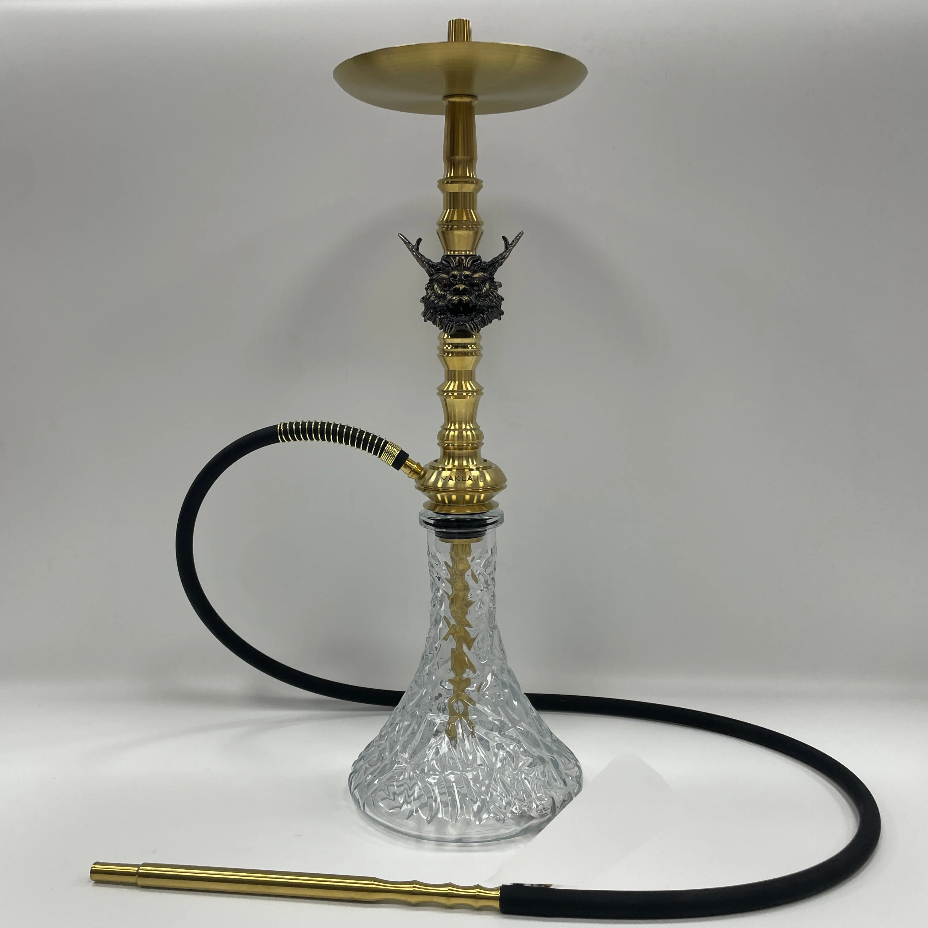 Maklaud Hookah Dragon 304 Stainless Steel Large Hookah With Glass Bottle Single Pipe
