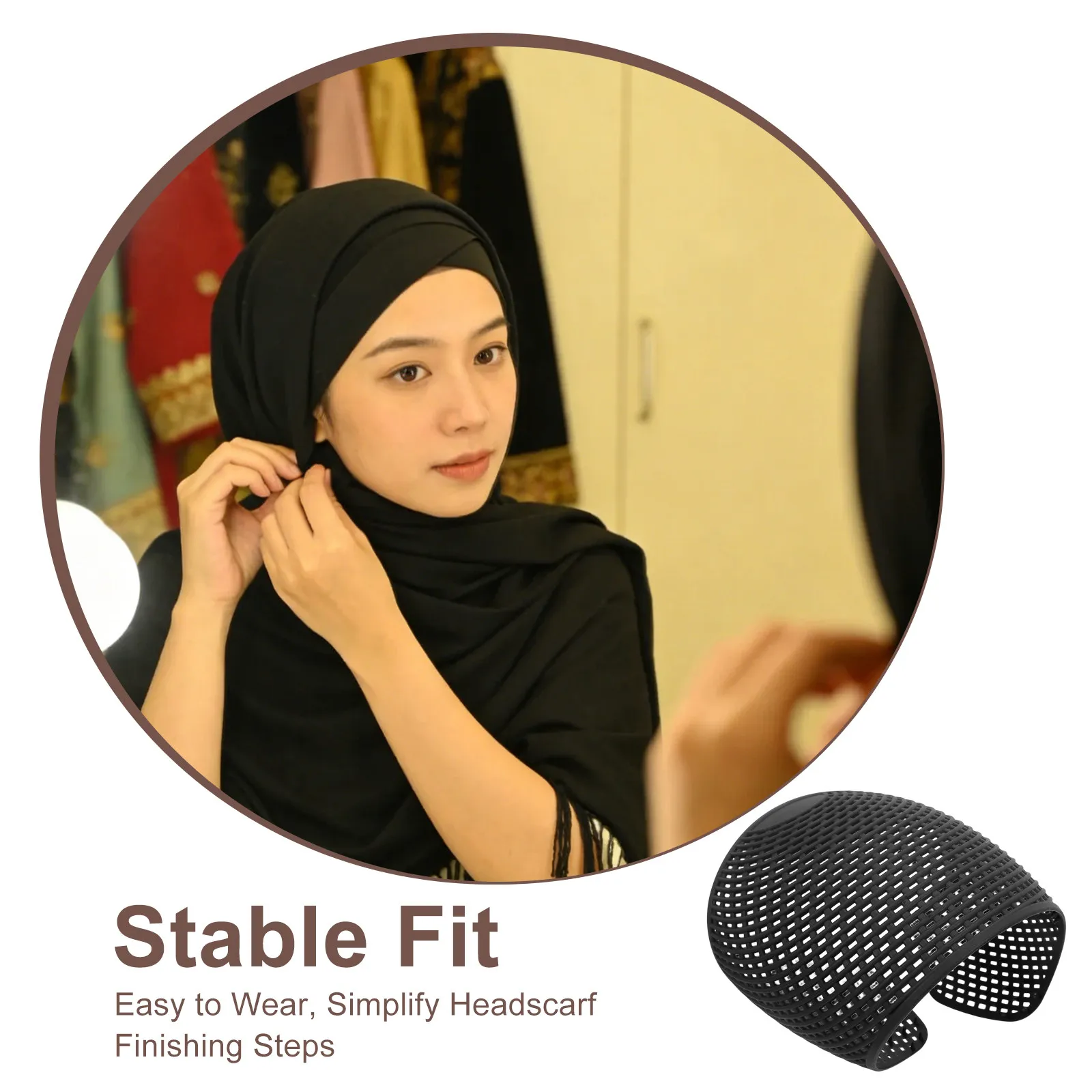 

Headscarf Holder Muslim Hijab Fixing tool Hijab Caps Underscarf Headpiece Hair Wraps No Slip Widen Windproof for Headscarf Cover