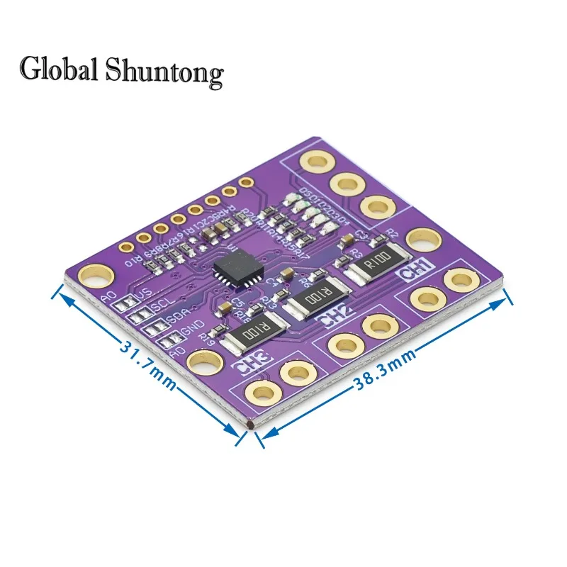 1Pcs I2C SMBUS MCU-3221 INA3221 Triple-Channel Shunt Current Power Supply Voltage Monitor Sensor Board Module Replace INA219