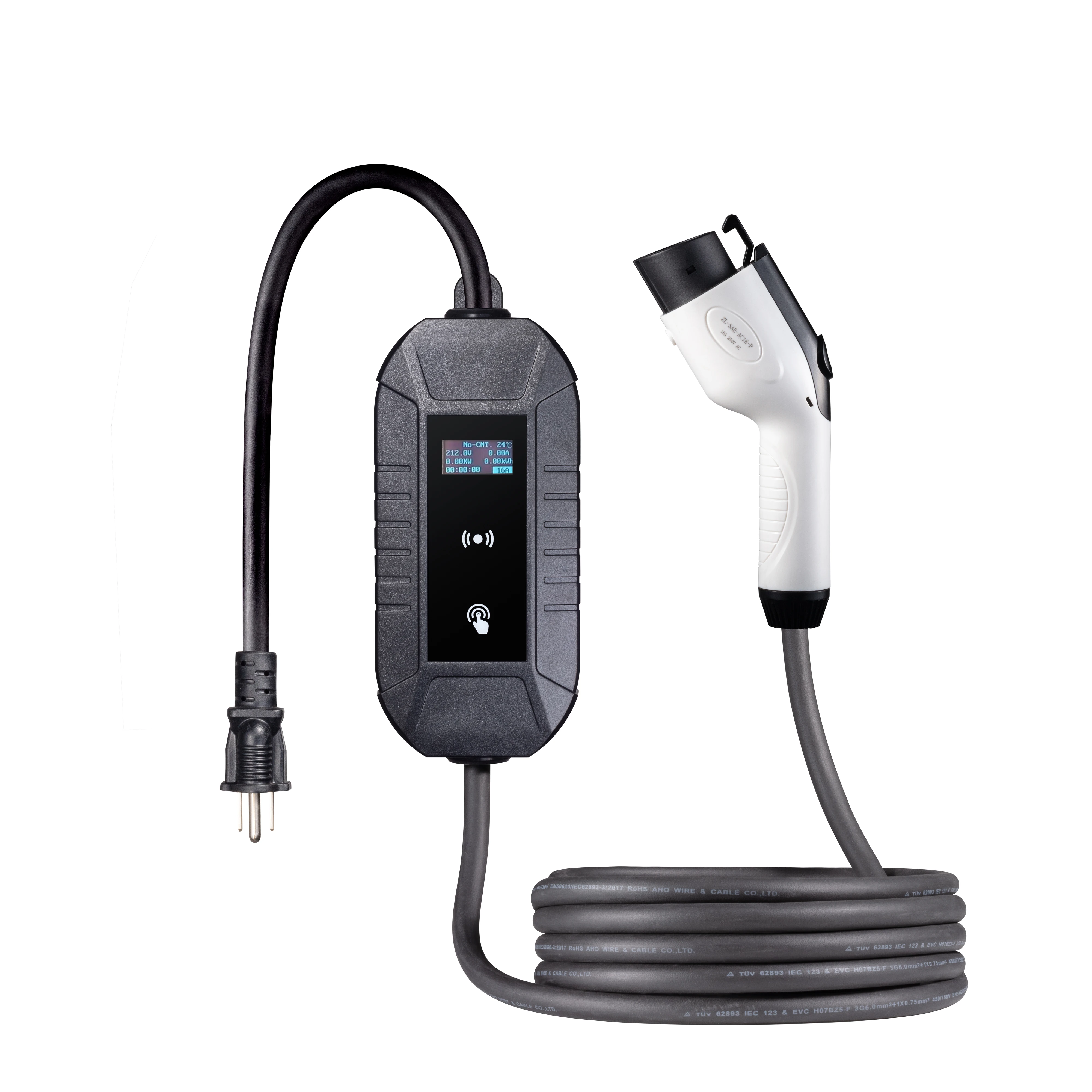 Pengisi Daya Mobil Kendaraan Listrik Portabel 3,5kw 32A Pembangkit Listrik Darurat Luar Ruangan untuk Penggunaan Di Rumah Stasiun Pengisi Daya EV Seluler