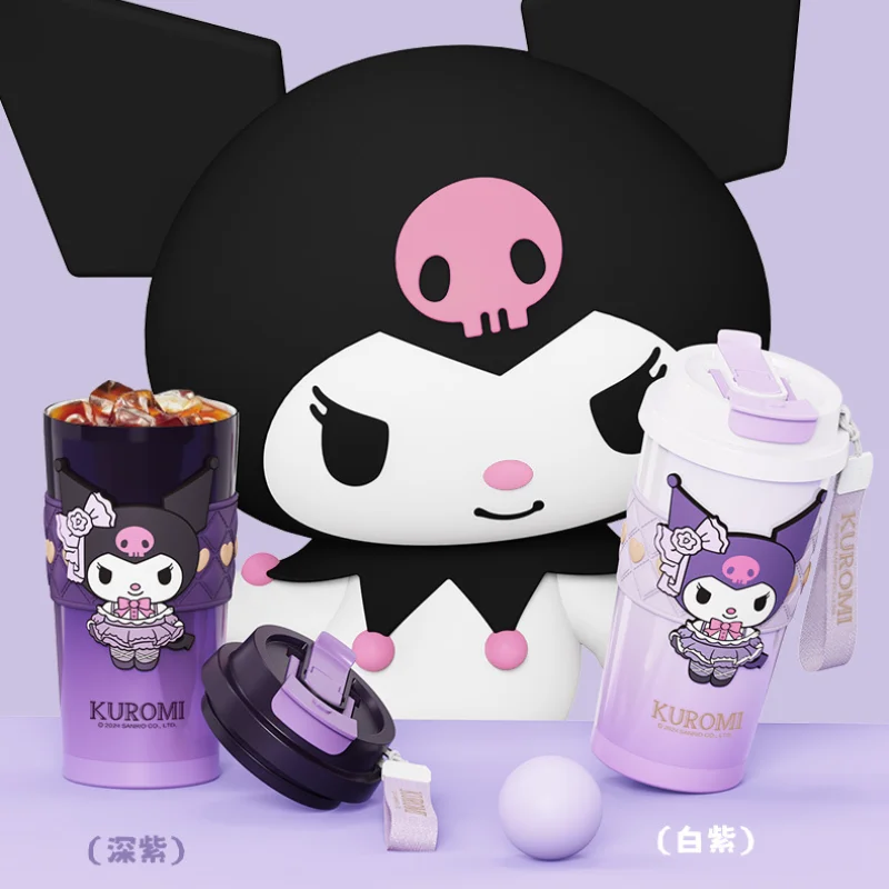 Chica 520Ml Sanrio Hello Kittys 316 Material taza térmica Kawaii Kuromi Cinnamoroll botella de agua de café vaso doble para beber