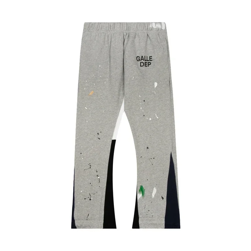 Moletom de grafite de rua masculina, impressão com letras clássicas, patchwork, algodão, design personalizado, calça longa casual, marca de tendência