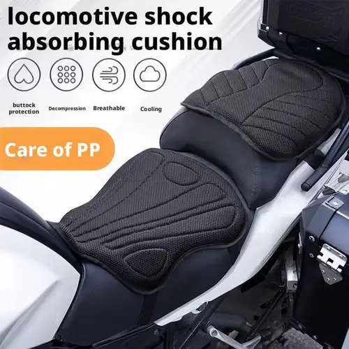 Imagen 2 del producto Asiento 3D, cojín para asiento de motocicleta, accesorios antideslizantes para motocicleta, cojín cómodo para asiento de Gel, protector solar
