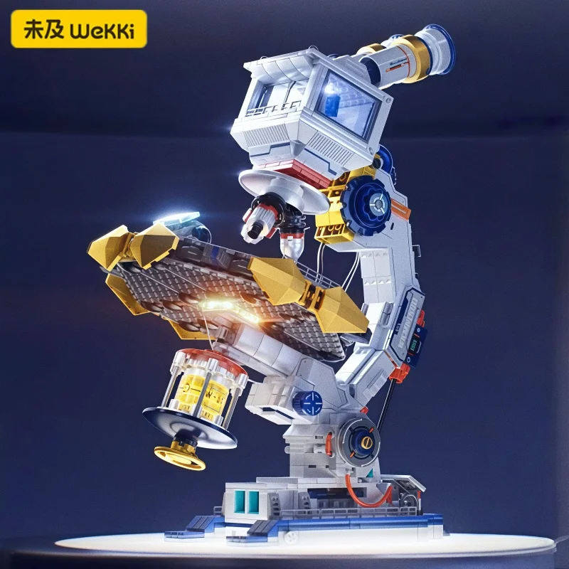 WWekki Blocos de Construção Crianças Tecnologia Criativa Brinquedos Modelo de Microscópio Pequenas Partículas 3D Quebra-cabeça Montagem Coleção Presente