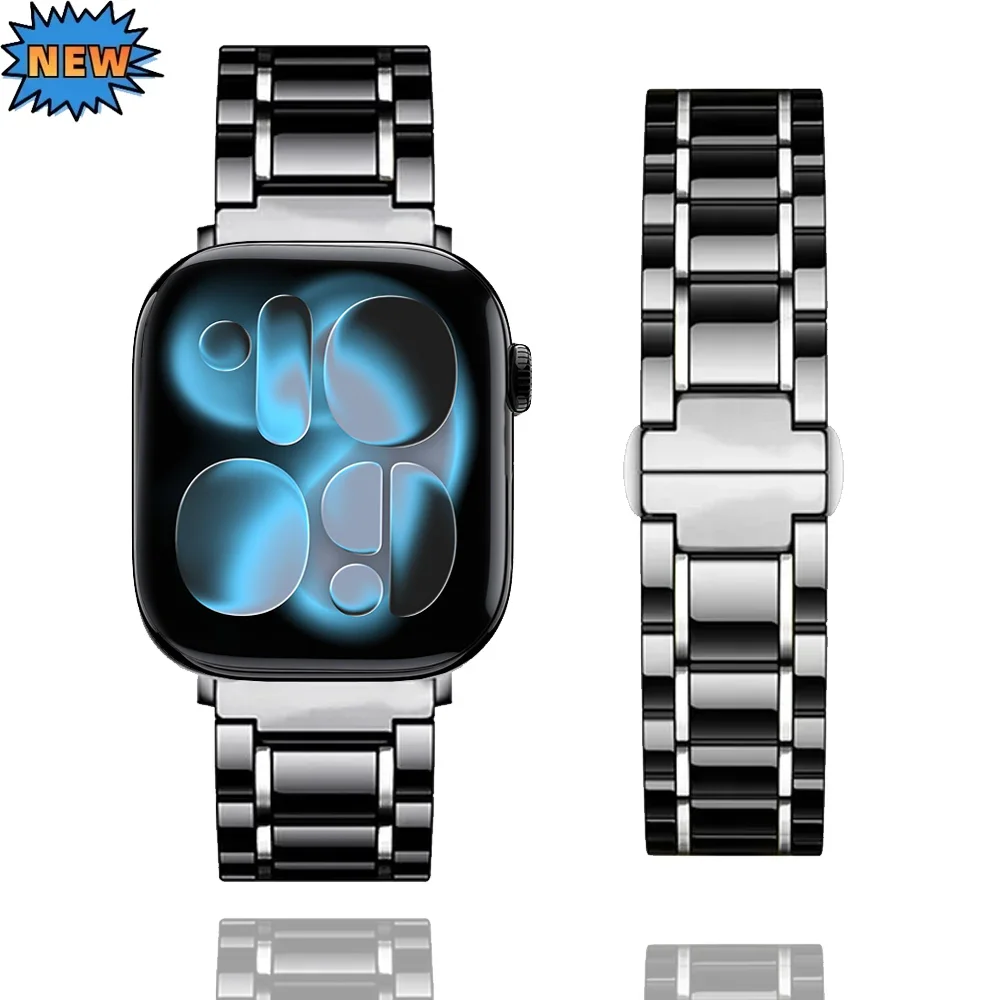 

Керамический металлический ремешок для Apple Watch Ultra 3 49 мм 46 мм 42 мм 45 мм 41 мм 44 мм 40 мм Браслет iWatch 11 10 9 8 7 6 5 4 SE2 Band Correa