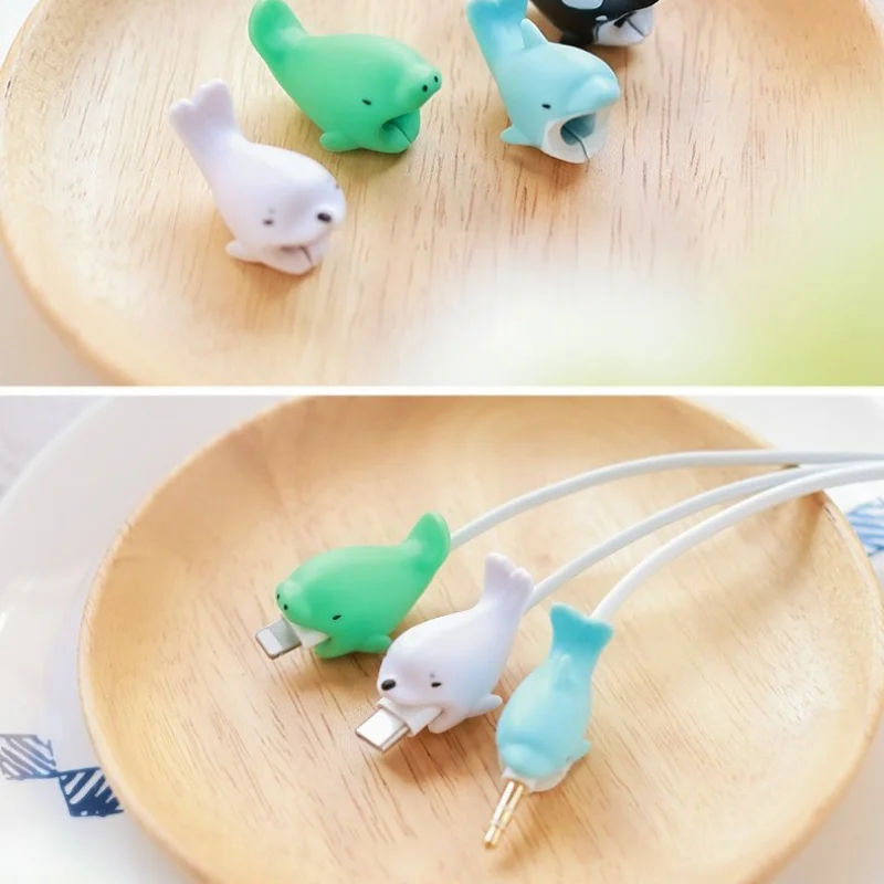 New Cartoon Animal Cable Protector Usb Line Earphone Cable Protector Charger Cartoon Bite Data Line Protectors Cable Organizer