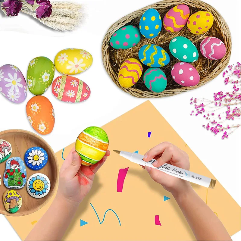 12/24/36Colors marker pen Paint Art Marker Soft Tip Pen for Children Stone Paint Ceramic Glass Wood Fabric Painting