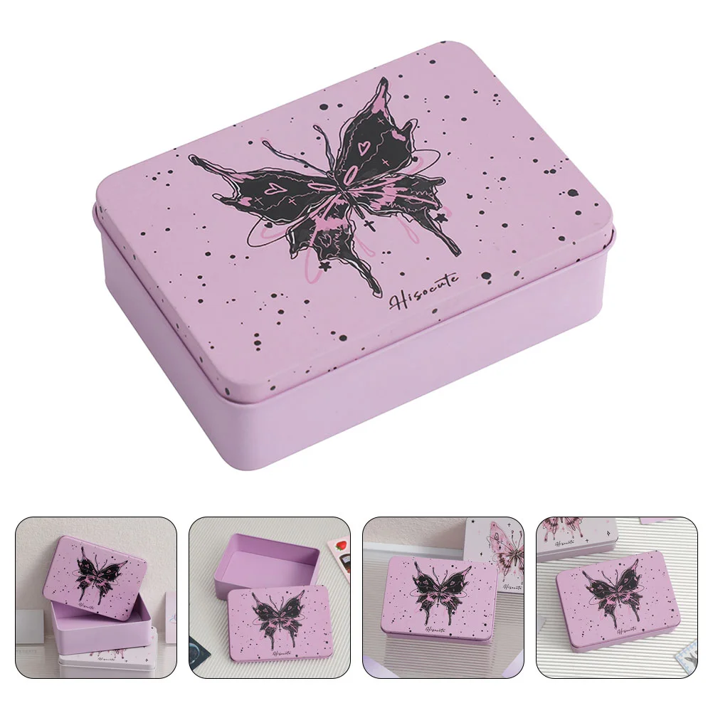 Wedding Candy Tins Cookie Gift Cartoon Butterfly Desktop Storage Box Iron Packaging for Kids\' Gifts Musical Instrument Learning