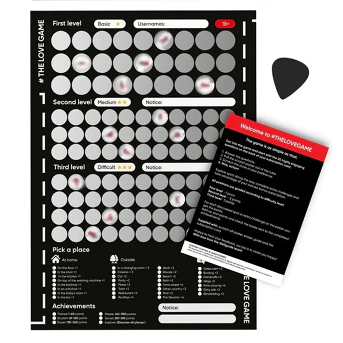 The Love Game Scratch Off Poster Game for Couples Valentine's Day Gifts Wall Poster Gift for Her and for Her