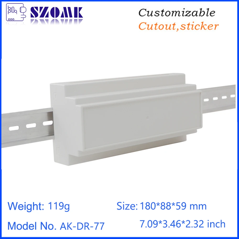 Lighting controller 180*88*59mm Plastic PCB Enclosure Din Rail Enclosure