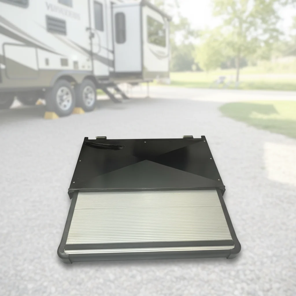 

Professional Manufacturer RV Electric Horizontal Sliding Step 12V Heavy Duty Aluminum for Motorhome Camper