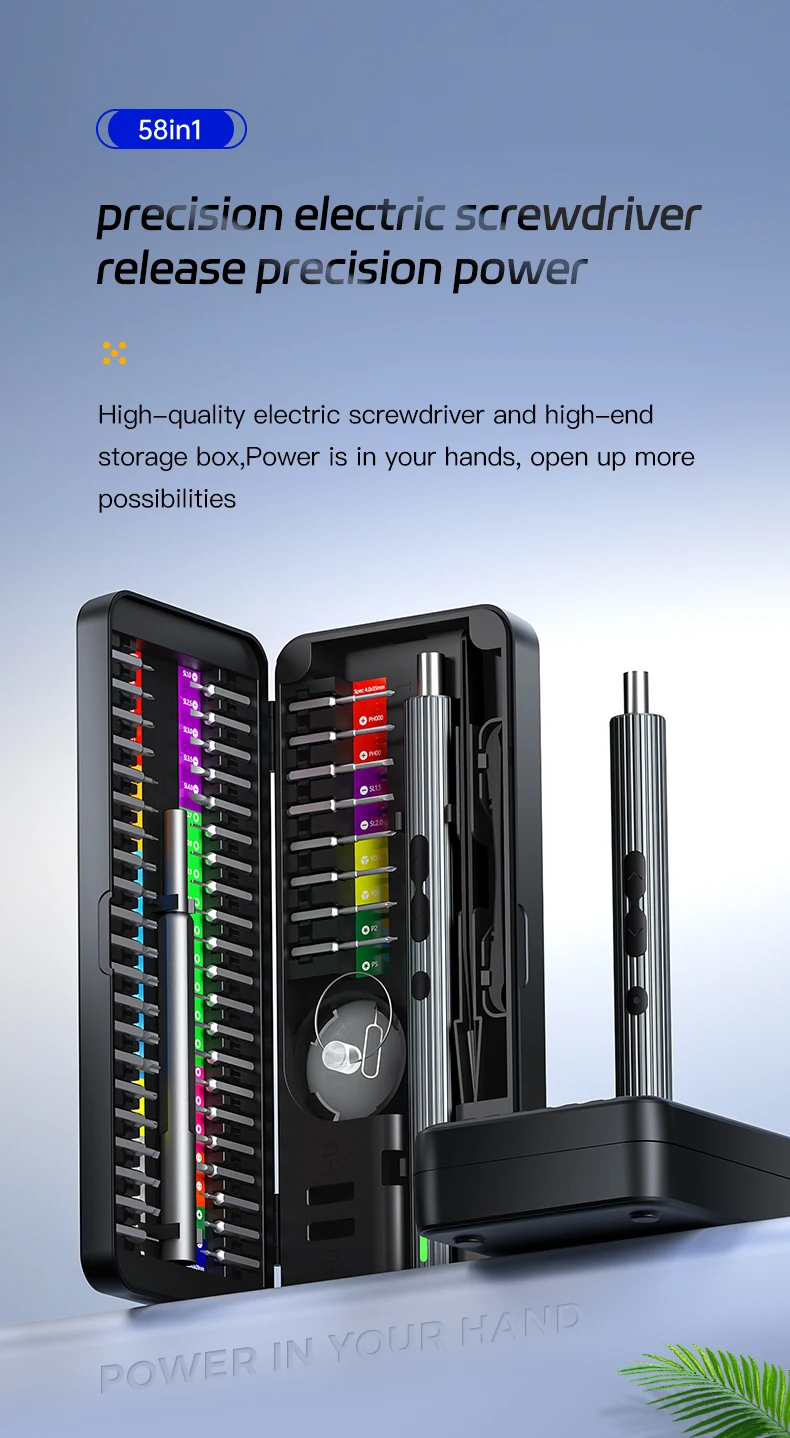 58 in 1 Electric Screwdriver Set Precision Tools Rechargeable Mini