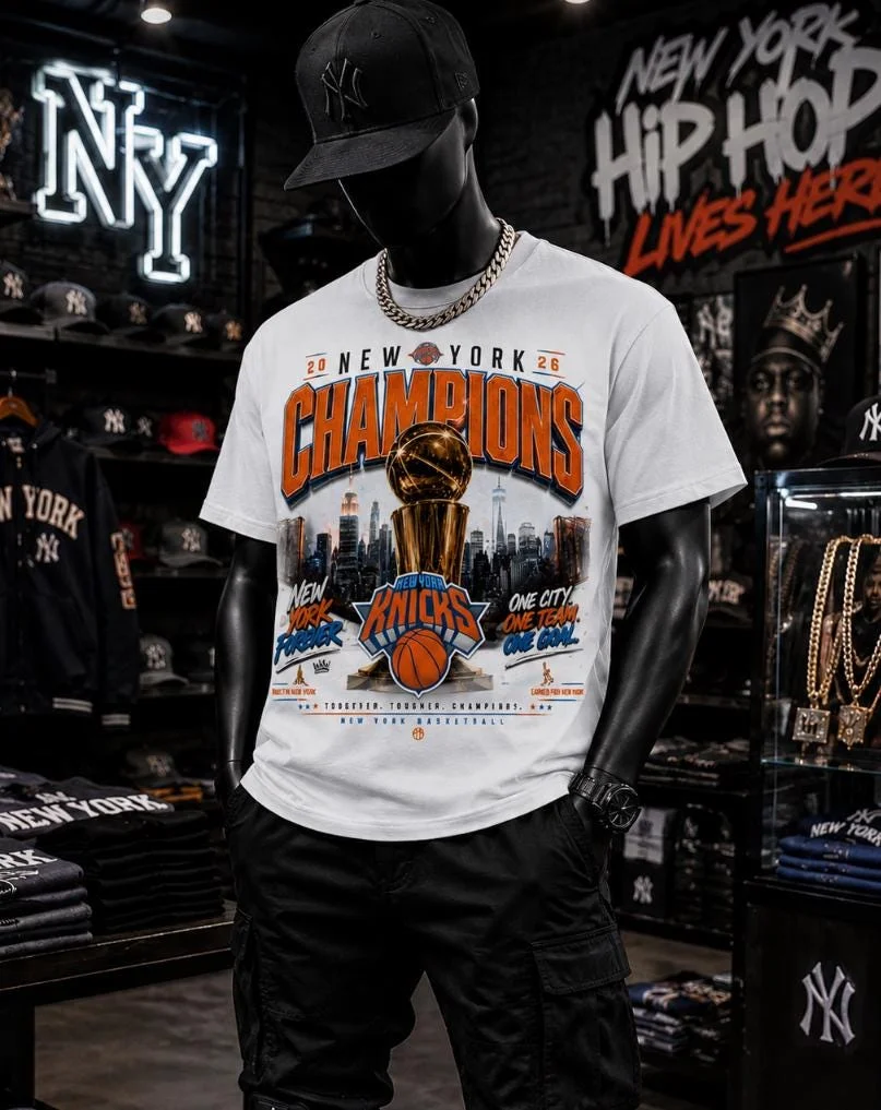 2026 New York Basketball Champions Fan T-Shirt 100% Baumwolle Kleidung Unisex Herren Damen T-Shirt Y2k Lässiges Beliebtes T-Shirt Streetwear – Detail 8