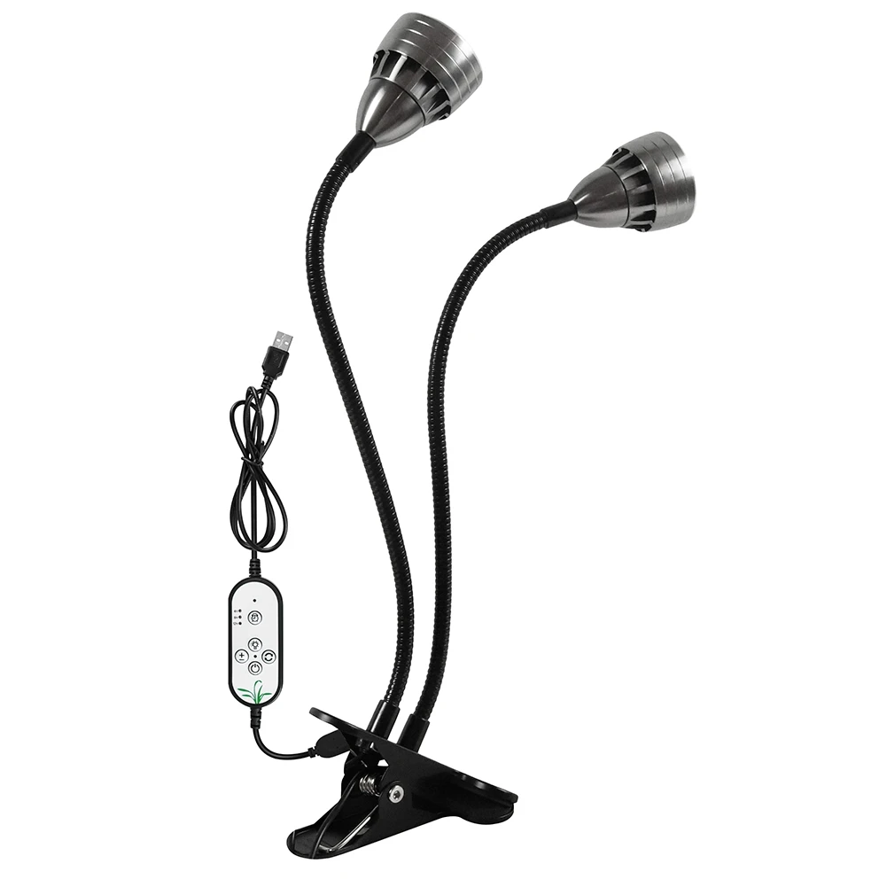 ضوء LED للنمو للنباتات الداخلية، ضوء نباتي بمشبك مكتبي كامل الطيف لشتلات تتفتح قابل للتعديل