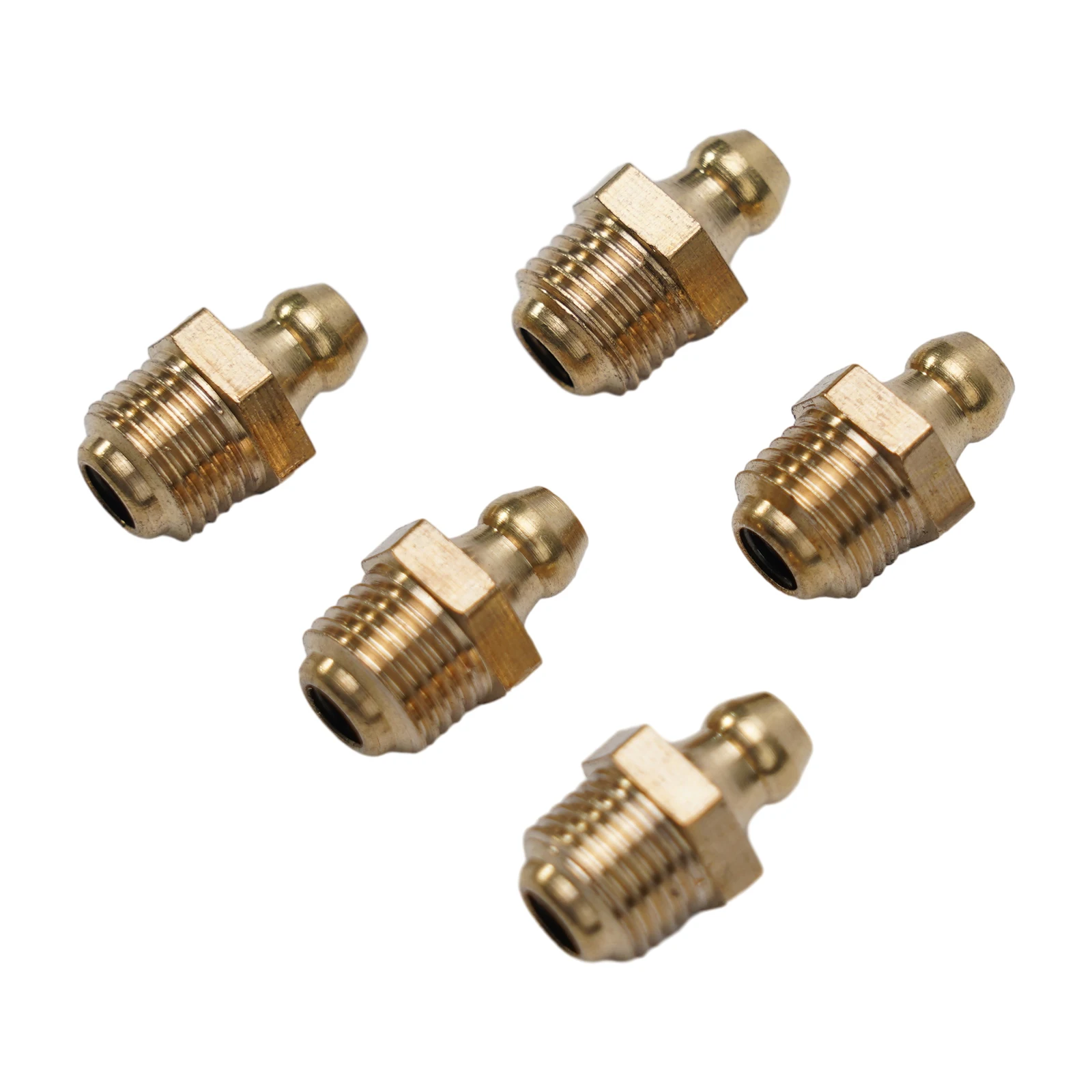 5pcs Brass Straight Hydraulic Grease Fitting M8 X 1mm Thread Grease Nozzle Connection Grease Nipples Replacement For Bearings