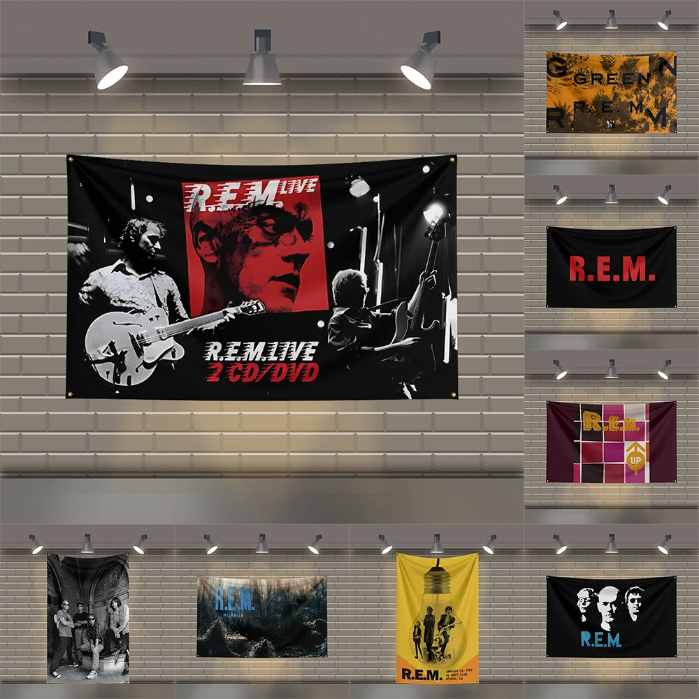

3x5 Ft R-R.E.Ms Heavy Metal Band Flag Rock Music Wall Banner for Bedroom Studio Bar Concert Outdoor Decor
