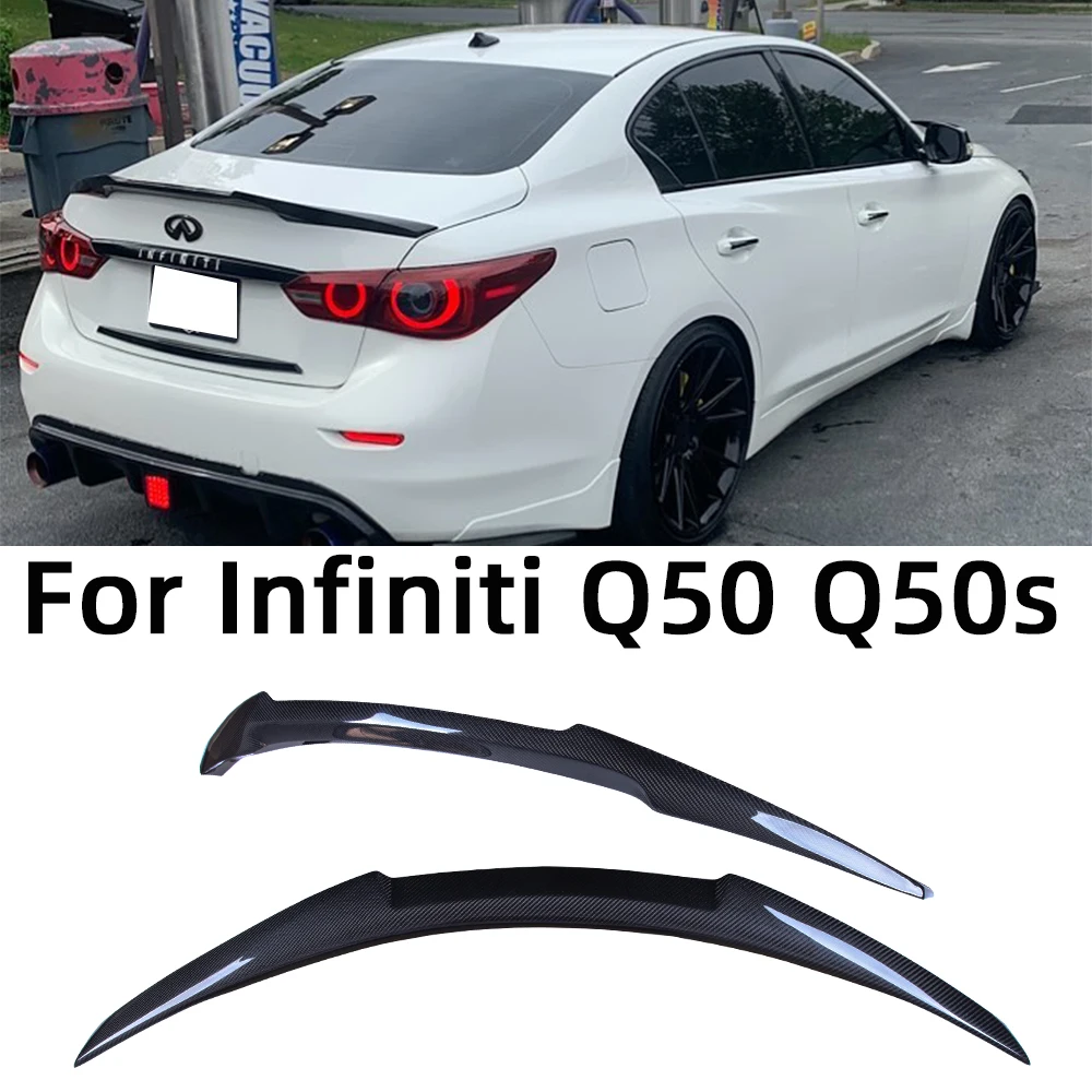 

For Infiniti Q50 Q50S Q50L M4 Style Carbon fiber Rear Spoiler Trunk wing 2013-2024