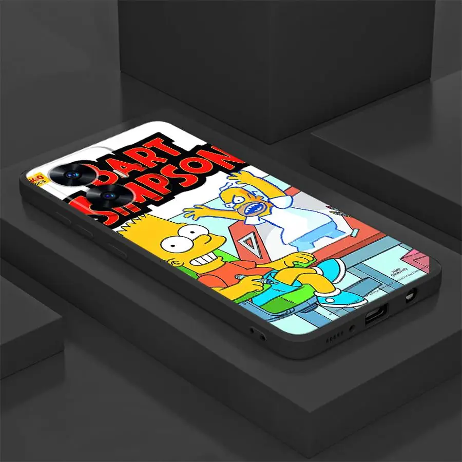 シンプソンズファミリー ソフトバック スマホケース Realme GT Master Neo2 C21 C15 C12 P3 Ultra 6 7 8 9 10 Nazro 50 50i C25 12 14対応