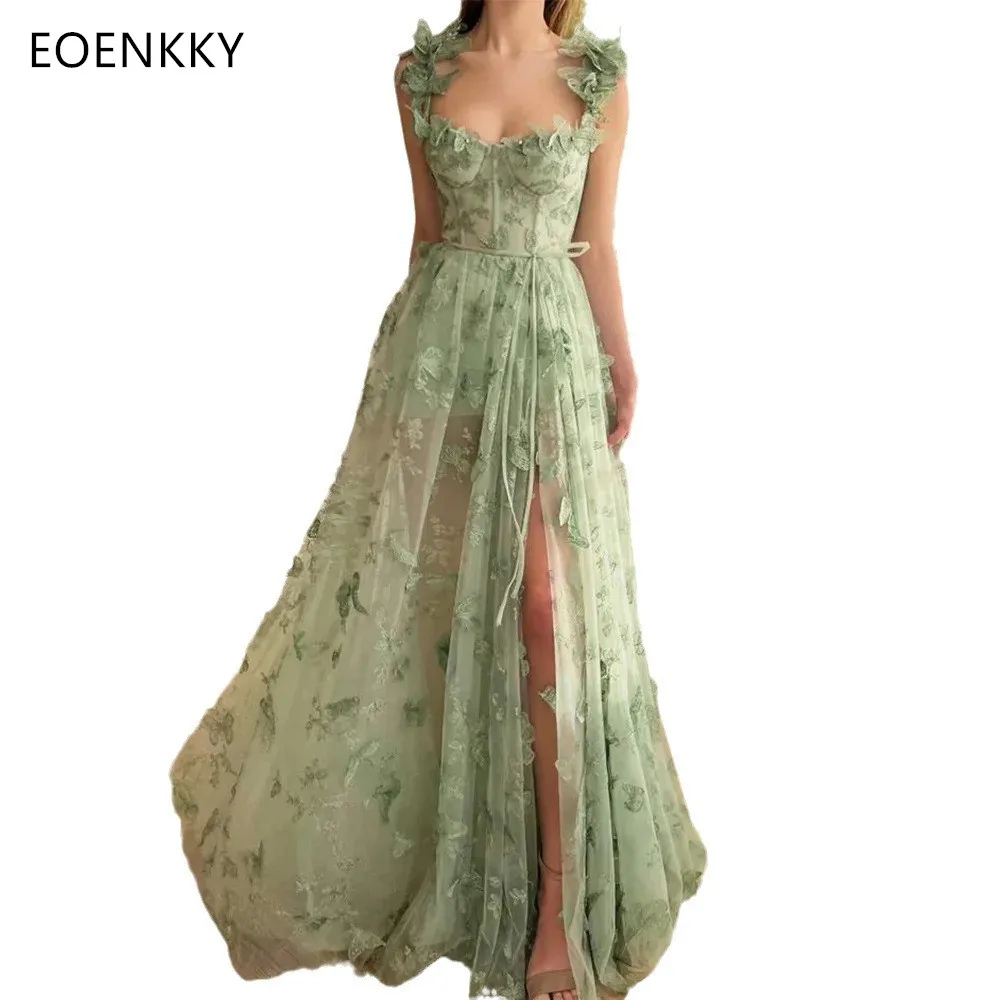 Customized 3D Butterfly Lace Prom Dress A-line Wedding Party Dress Formal Long Evening Dress For Women vestidos d e graduación