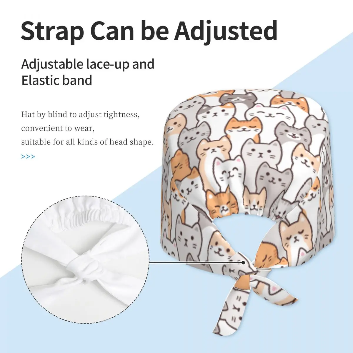 Sombrero de trabajo de moda dibujos animados gatos lindos sombrero de lavado Casual bolsa gorra Articulos