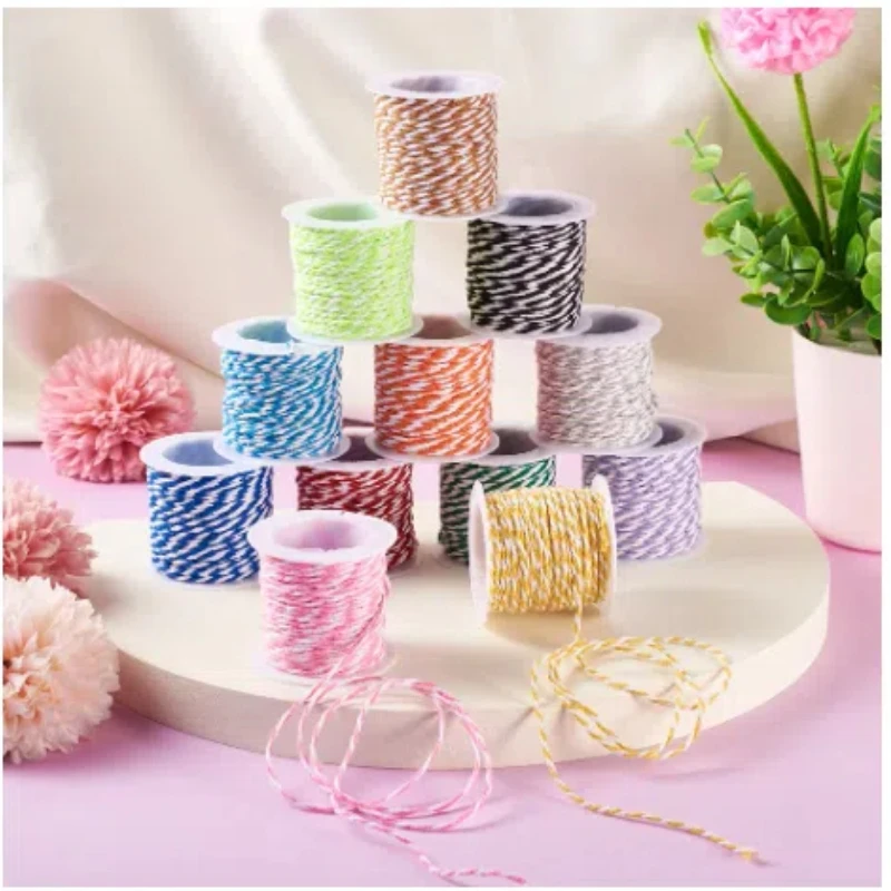 5 Rolls (10 meters/roll) Cotton Baker Twine Rope Cord Wedding Decoration Christmas Gift Packaging Rustic Handmade Crafts