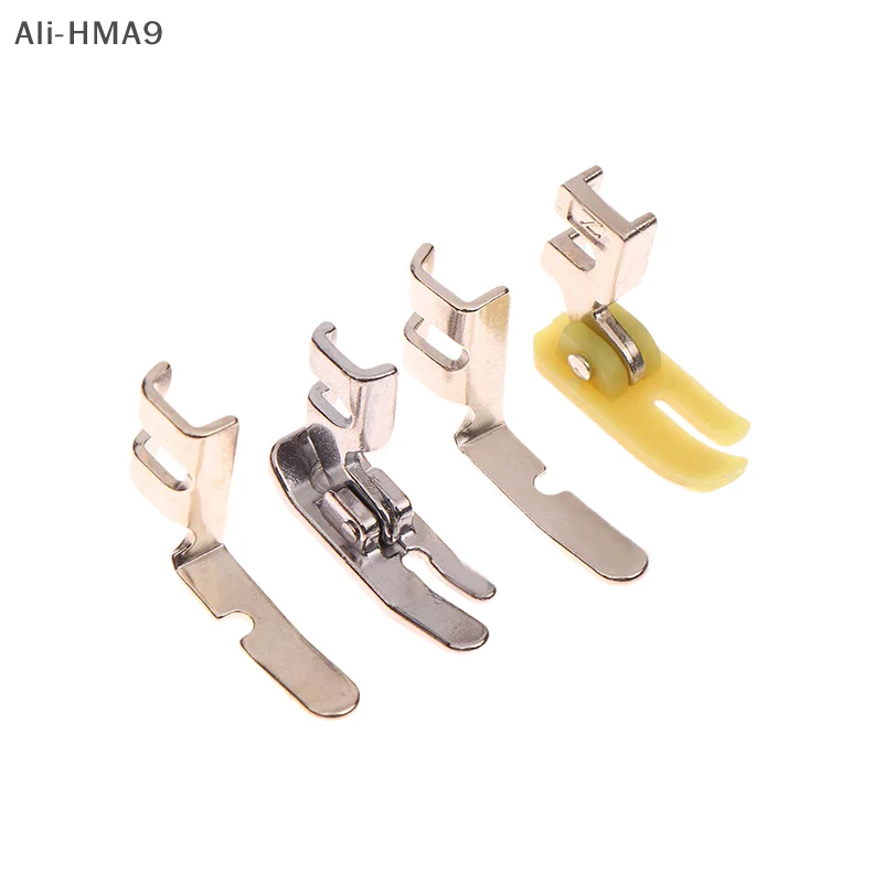 HMA9-4Pcs Old Sewing Machine Zipper Presser Foot Set (Iron Presser Foot, Plastic Presser Foot Left Hole Right Hole Single Side)