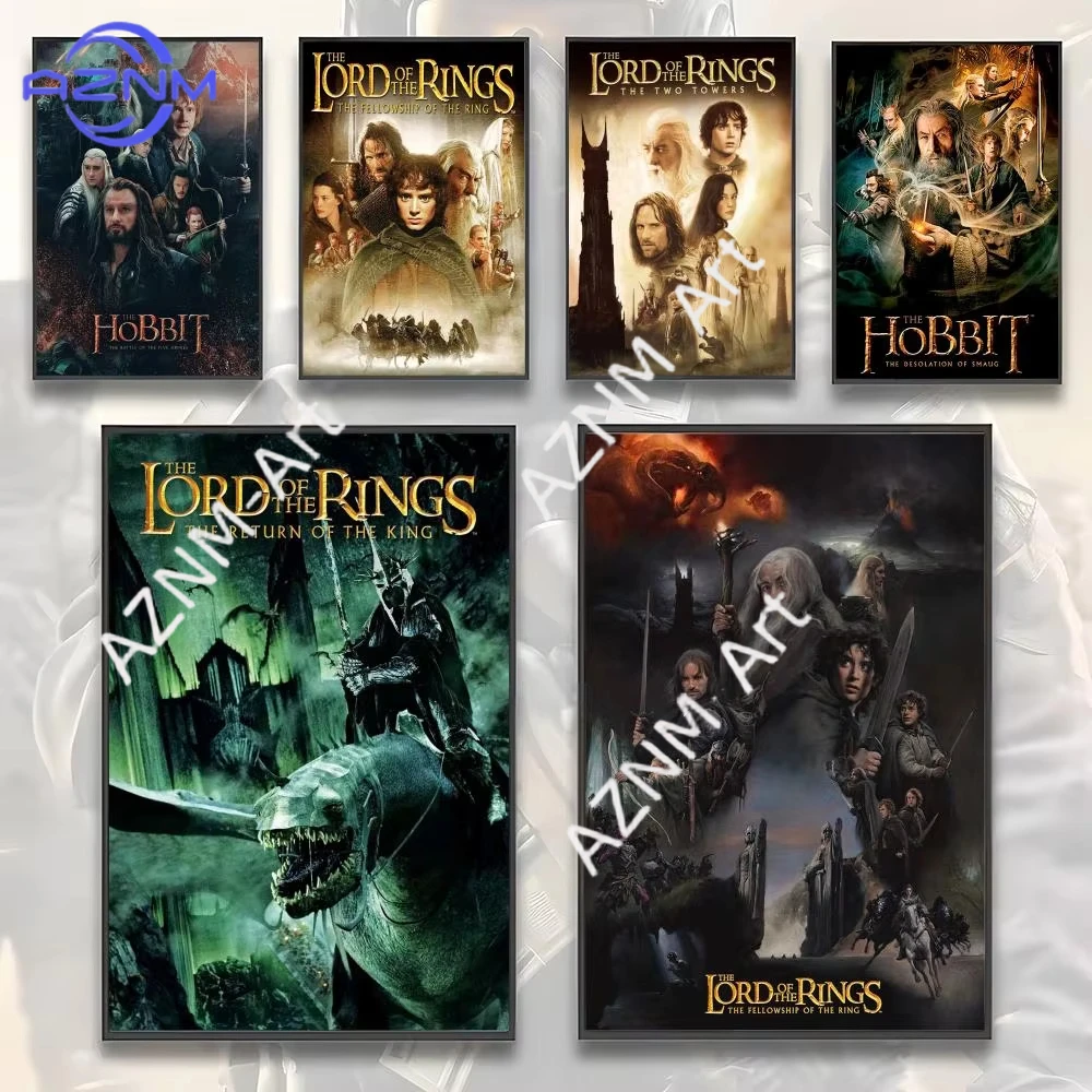 

1 шт. Картина-калиграфия «Властелин колец» на холсте HD, эстетическое украшение для гостиной, спальни, бара