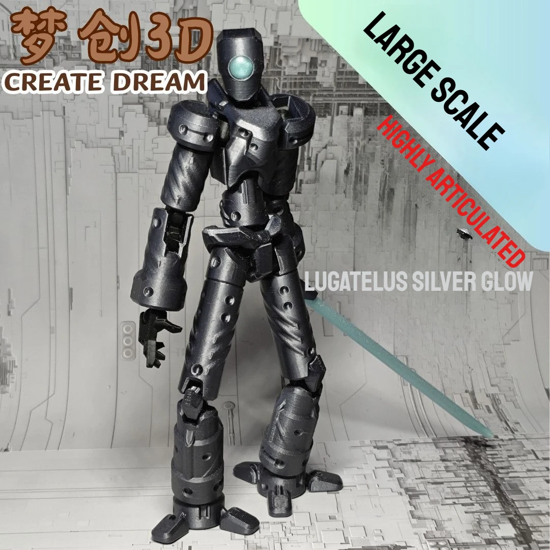 

3D-печатная суперподвижная модель RUGATELES Silver Shine, декоративная фигурка для создания сценариев, RUGATELES 13 Mecha Soldier