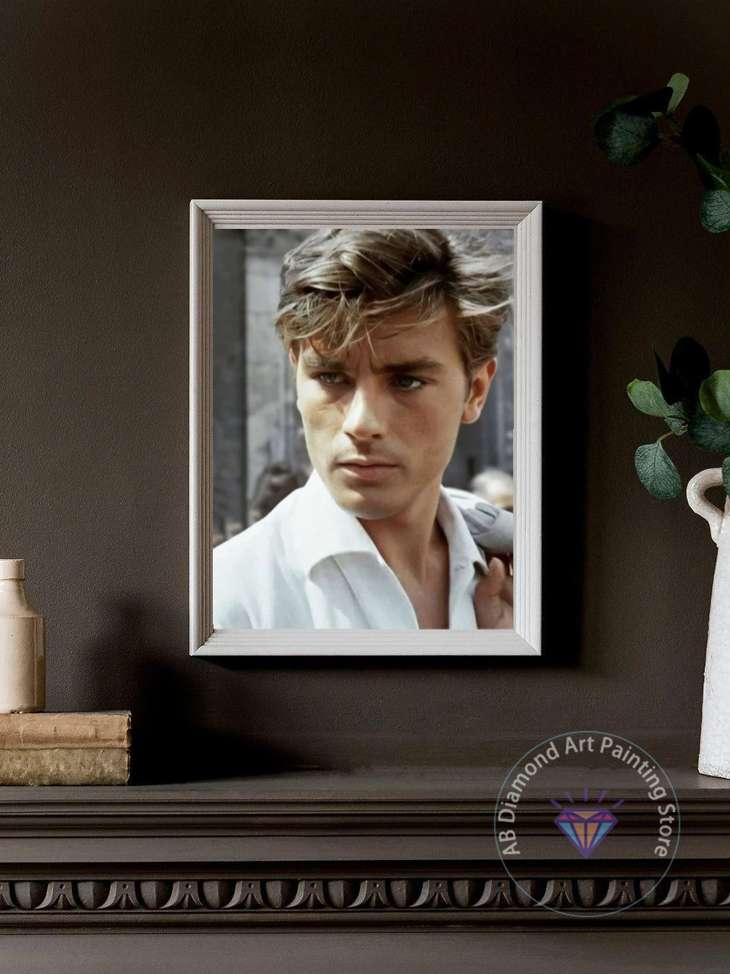 The most handsome man in Europe DIY AB diamond mosaic painting French entertainment idol Alain Delon embroidered room decoration