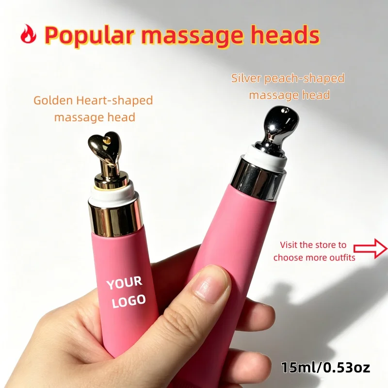 

【Logo Custom】50Pcs Customized Zinc Alloy Rose Pink Squeeze Tube 15ml Eye Cream Lip Gloss Tube Lip Gloss Oil Empty Packaging