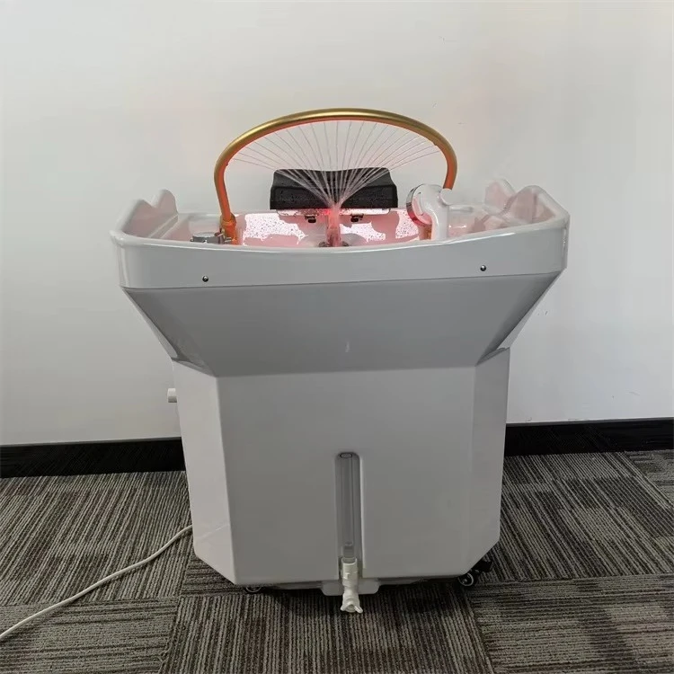 Portable Shampoo Bowl Head Spa Water Circulation Shampoo Basin with 60L Water Tank Mobile Salon Water Tank Tray