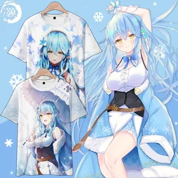 Vtuber Yukihana Lamy Anime Short Sleeve T-Shirt Casual Sweatshirt Adult COS Full Color Plus Size Fashion Clothes