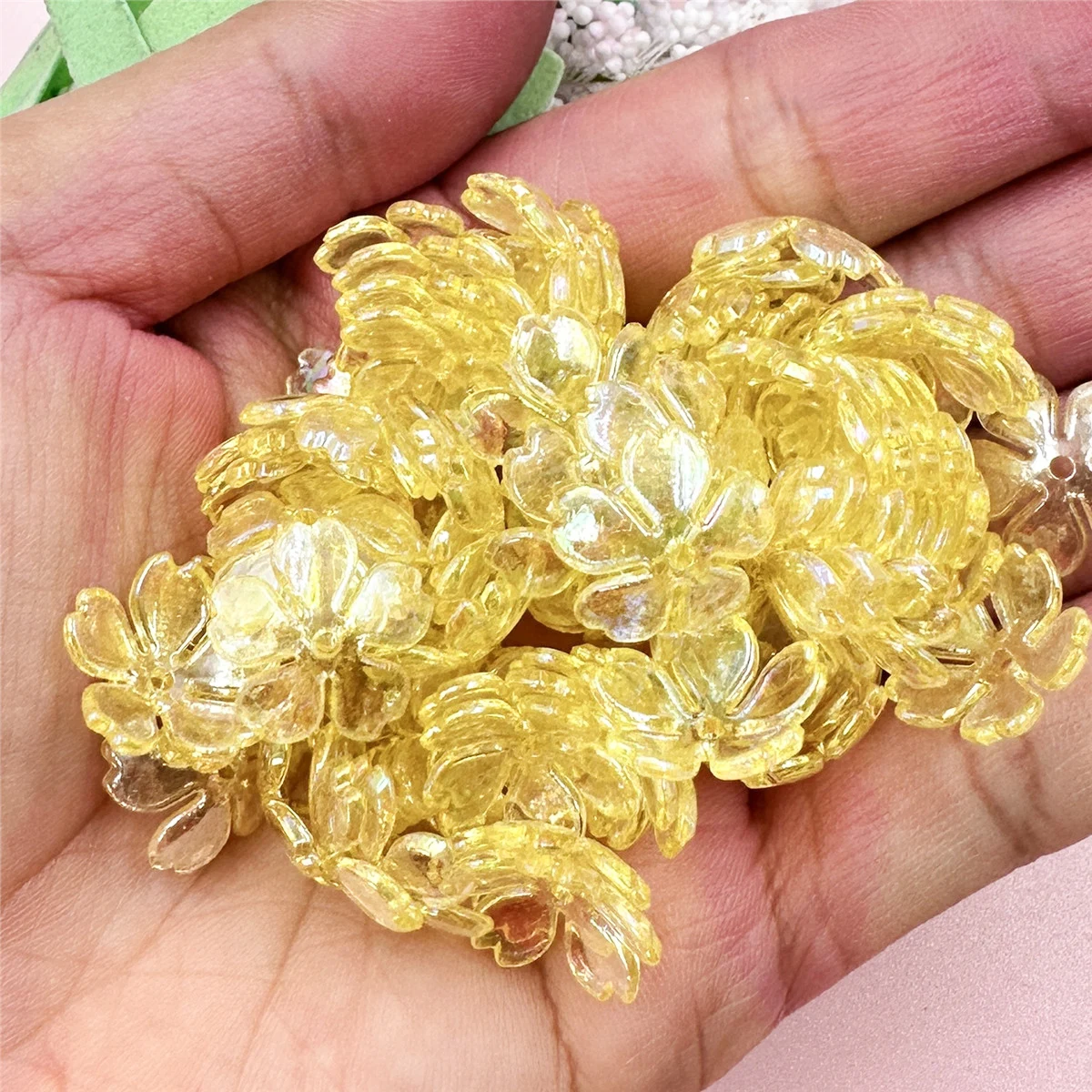 100 Teile/beutel 15mm Acryl DIY Galsang Blume Lose Perlen Ohrringe Für Schmuck Machen Halskette Armbänder