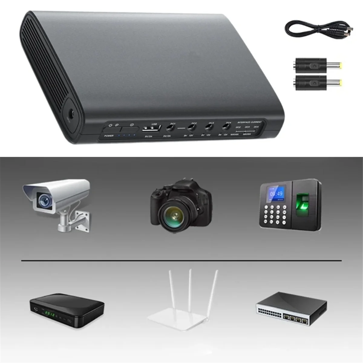 UPS Power Supply 16000mAh Uninterruptible Power Supply for Wireless Routers Camera Speaker EU-Plug