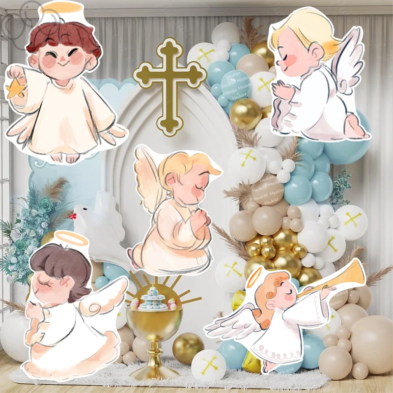 Angel Baby Cutouts Backdrop 12/18/24/36inch Cute Baby Angel Shape Foam Board for Baby Shower Dec Birthday Wedding Party Supplies