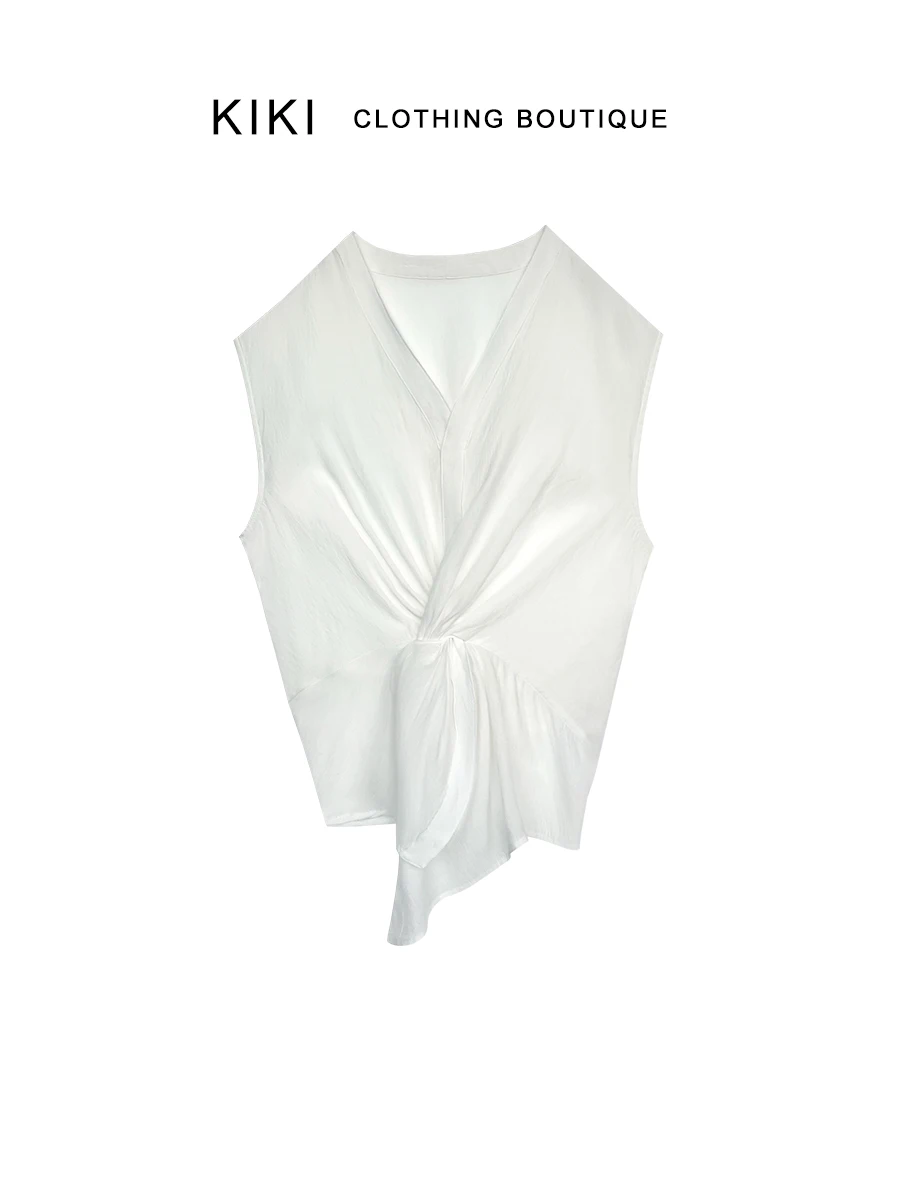 

Футболка Kiki Cloud Bru Wind Acetate Design Svel с V-образным вырезом, белая, с эффектом утяжки талии и коррекции фигуры