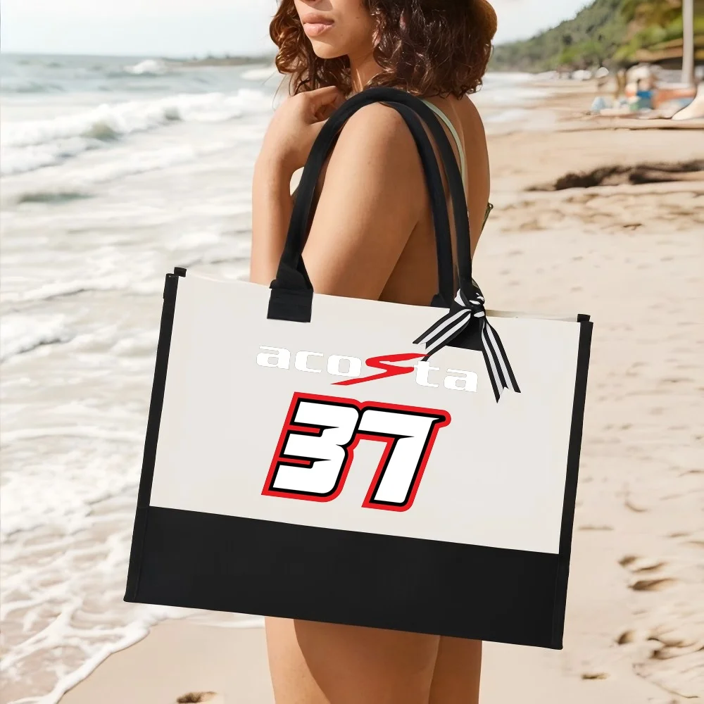 Acosta 2026 nueva llegada moda práctica espacioso bolso de mano reutilizable patrón estampado 2 tonos resistente bolso de hombro grande para todos