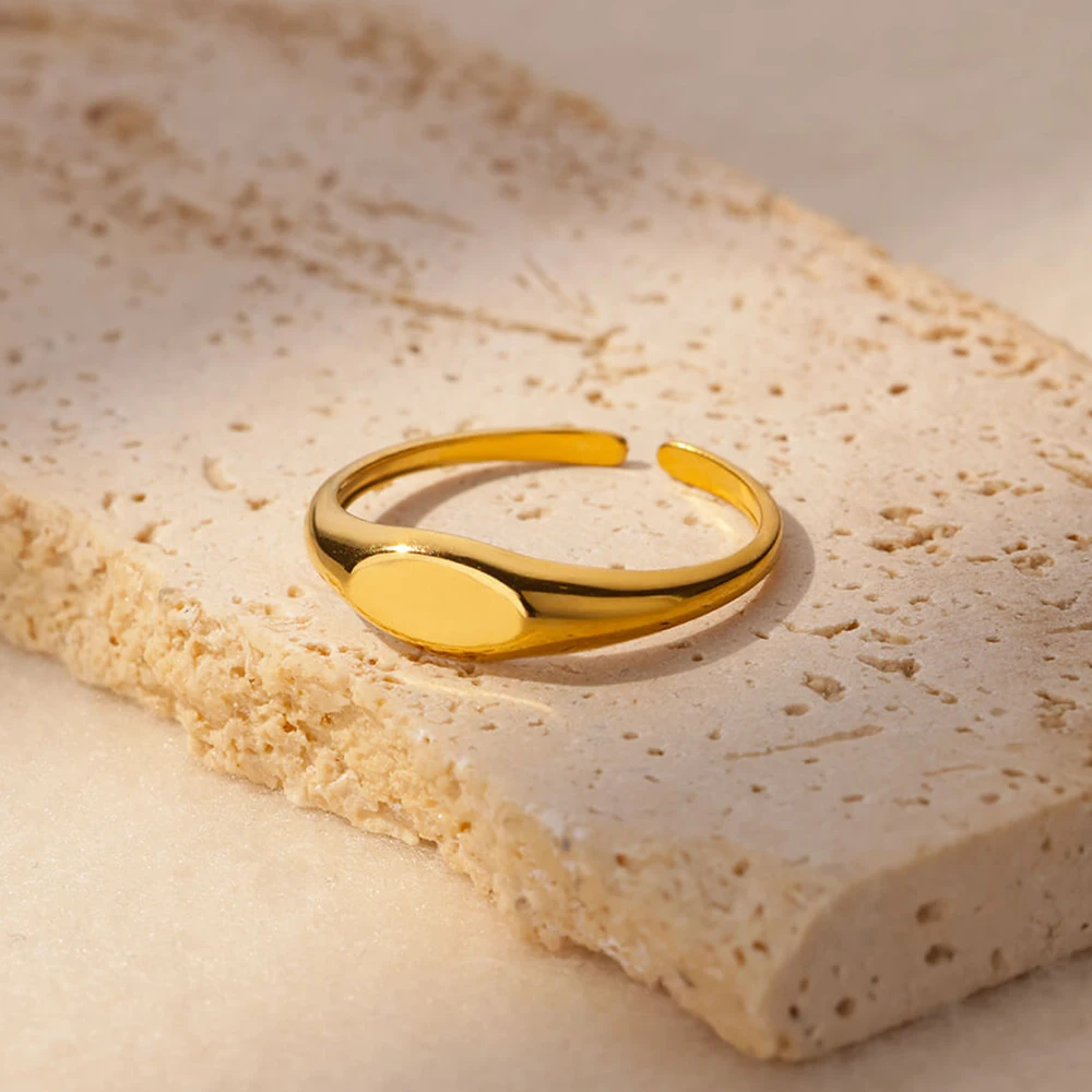 Stainless Steel Rings For Women Men Gold Color Simple Open Ring Female Male Wedding Party Finger Jewelry Gift 2024 New Trend image 3