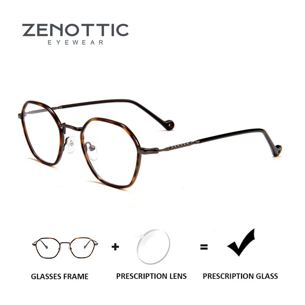 

ZENOTTIC Prescription Glasses for Unisex Pol Metal Frame with Blue Light Filter Vision Correction Lenses