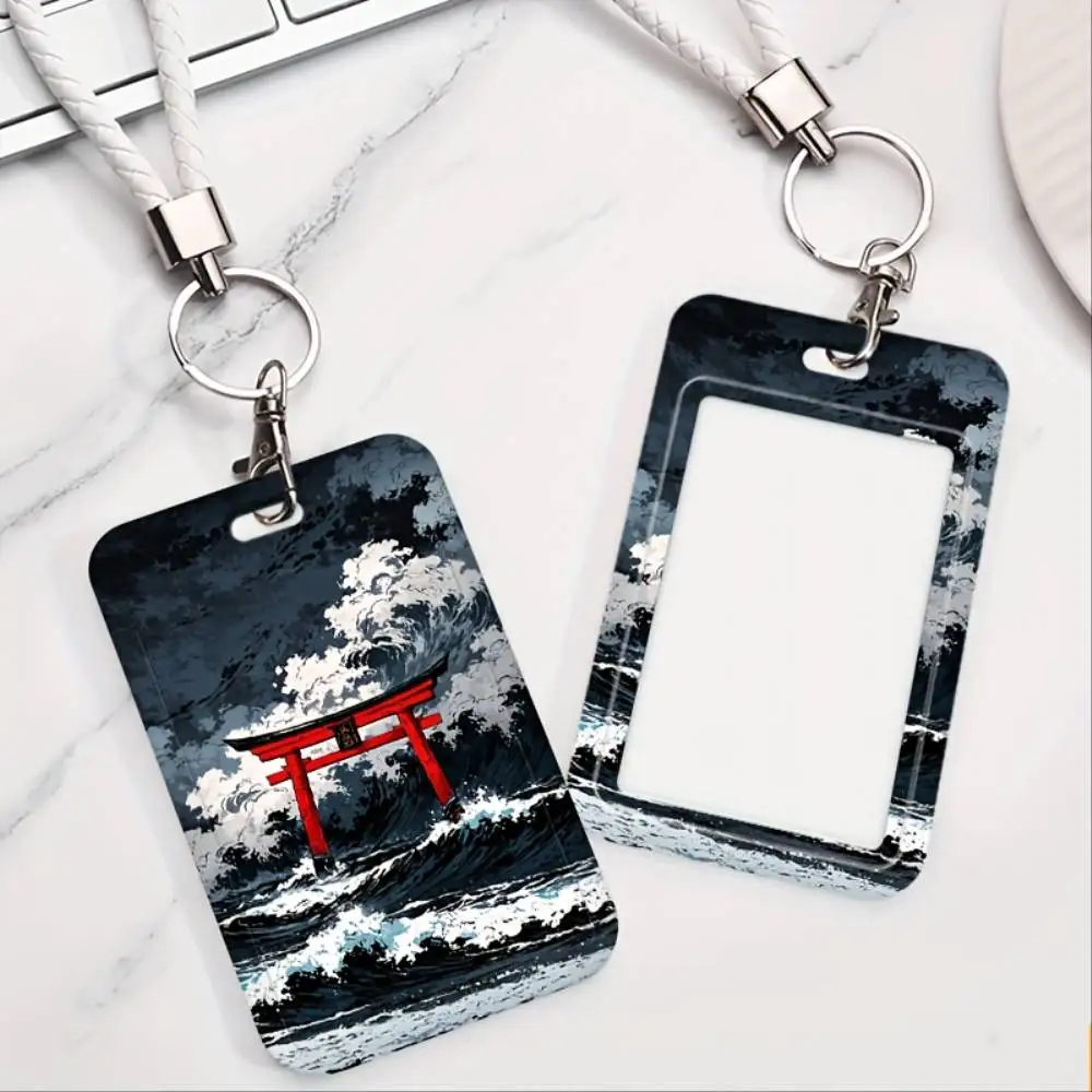 Torii In Waves ID Badge Holder Plastic Card Protection Case For Doctor Nurse Office Staff ID Bank Card Gift