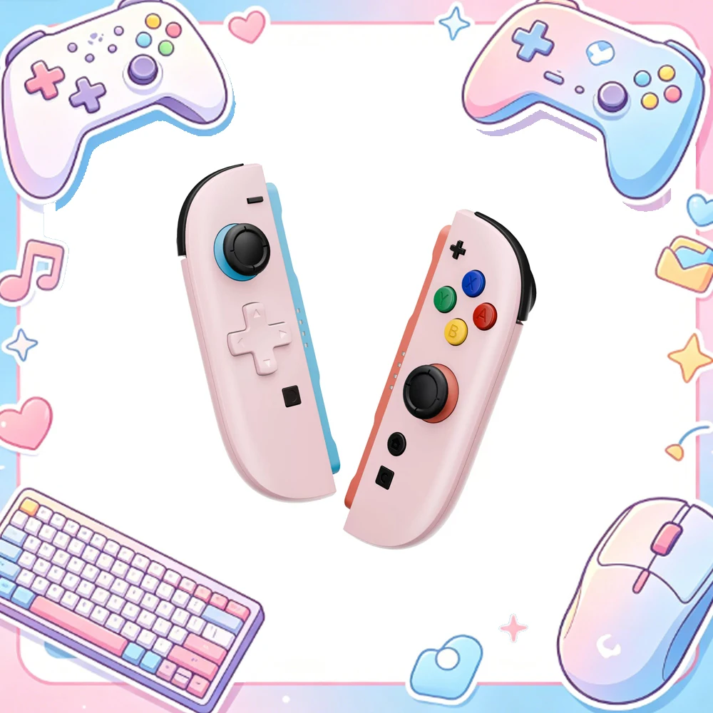 EXtremeRate Switch 2 Dual Joy-Con Youth Edition Replacement Case for Nintendo NS2 Accessory - Transparent Multi-color Gift