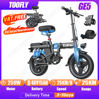 TOOFLY GE5 Folding Electric Bicycle 250W Motor 48V15AH Removeable Lithium Battery Adult Electric Bike City Riding Commute Ebike