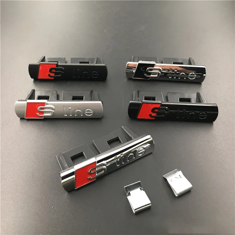 

ABS Car Front Grille Emblem Auto Head Hood Decals For Audi Sline S line A4 B6 B8 S1 S2 S3 S4 S5 S6 A1 A3 A6 C5 A5 A8 Accessories